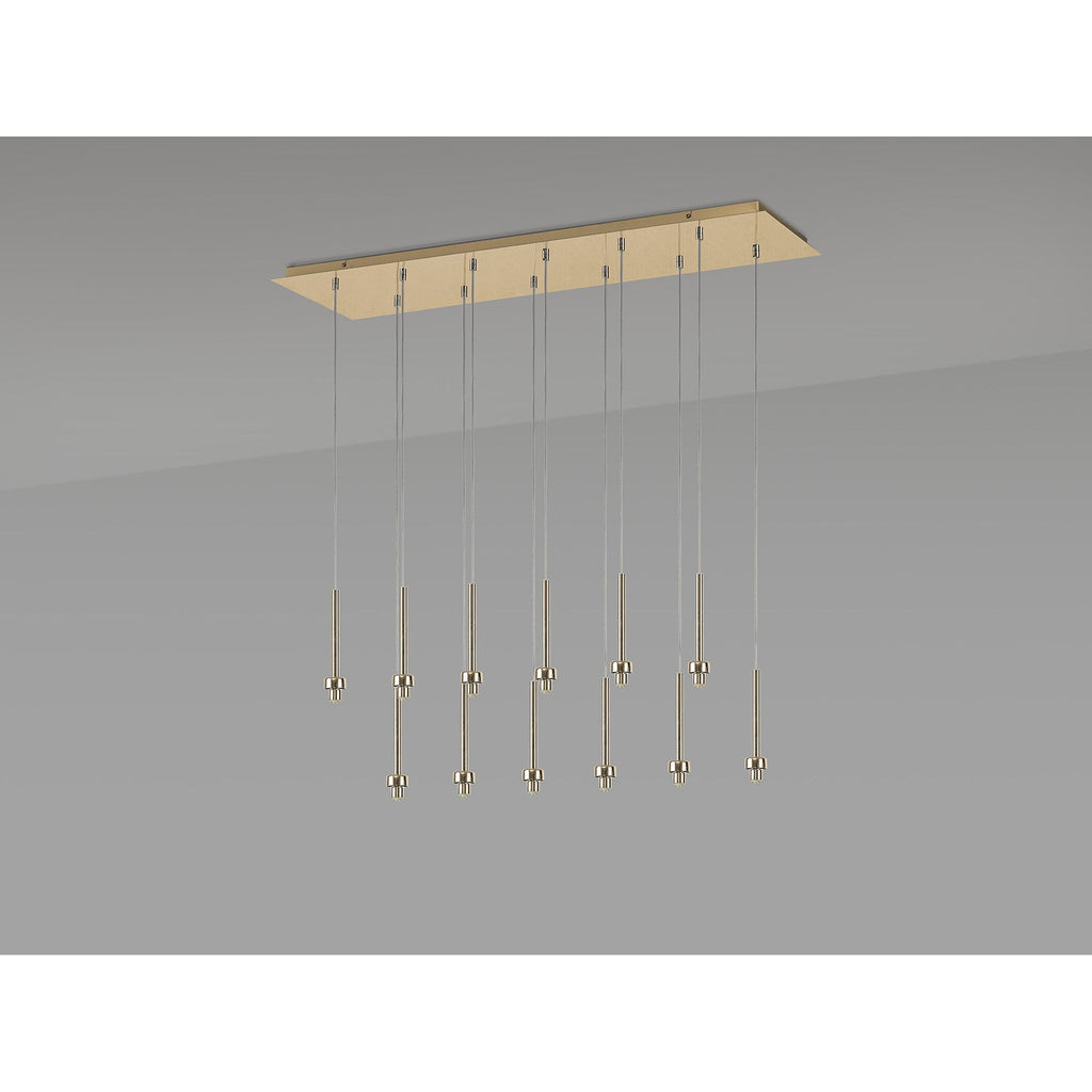 NL84759 Iona 12 Light Linear Pendant French Gold Matt Gold