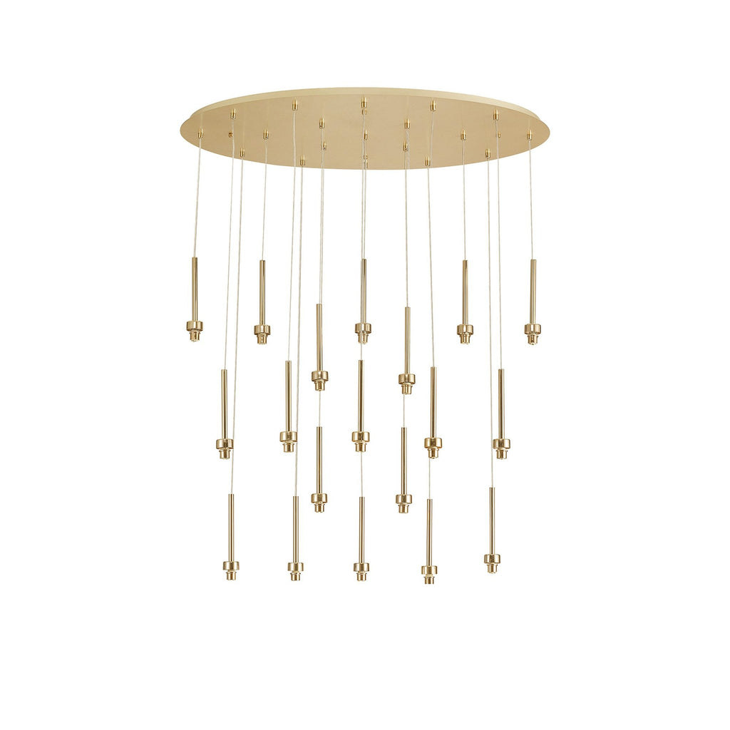 NL90509 Iona 19 Light Oval Pendant French Gold Matt Gold