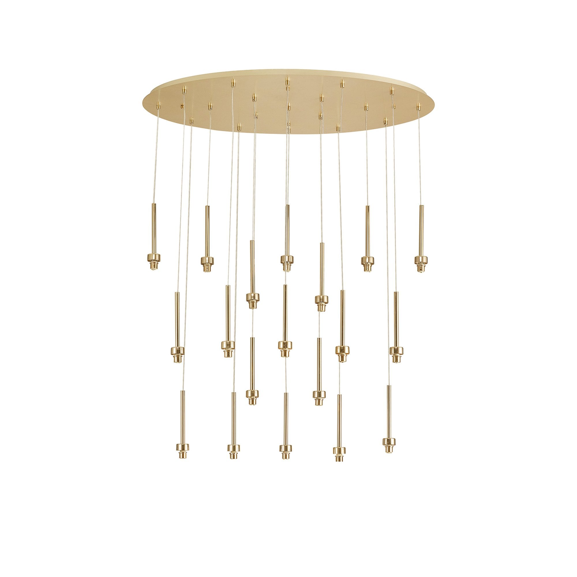 NL90509 Iona 19 Light Oval Pendant French Gold Matt Gold