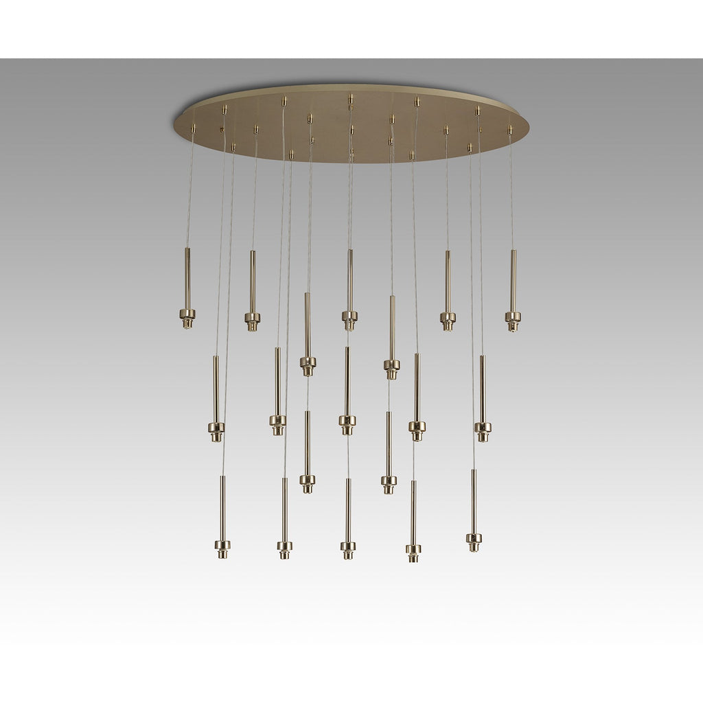 NL90509 Iona 19 Light Oval Pendant French Gold Matt Gold