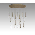 NL90509 Iona 19 Light Oval Pendant French Gold Matt Gold