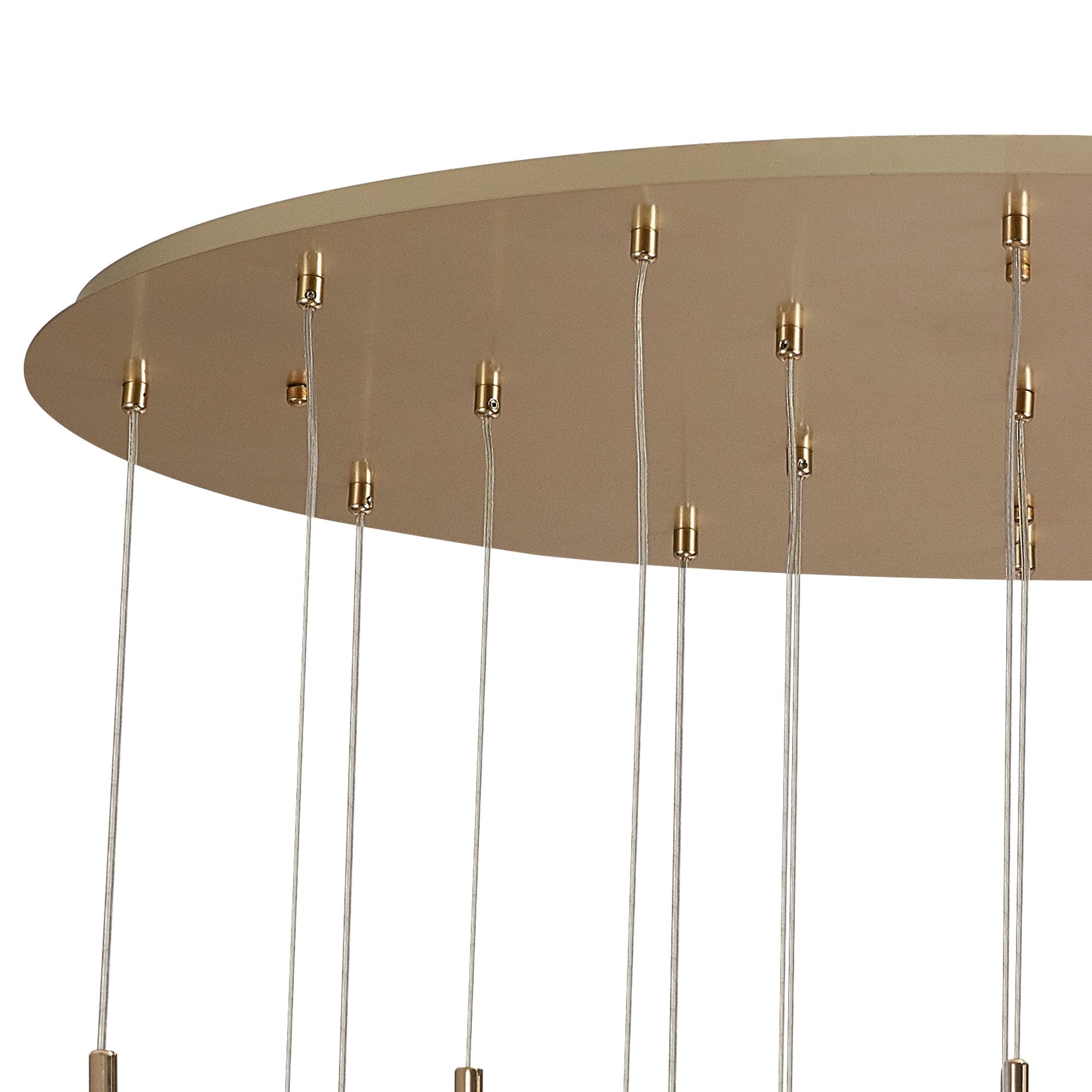 NL90509 Iona 19 Light Oval Pendant French Gold Matt Gold