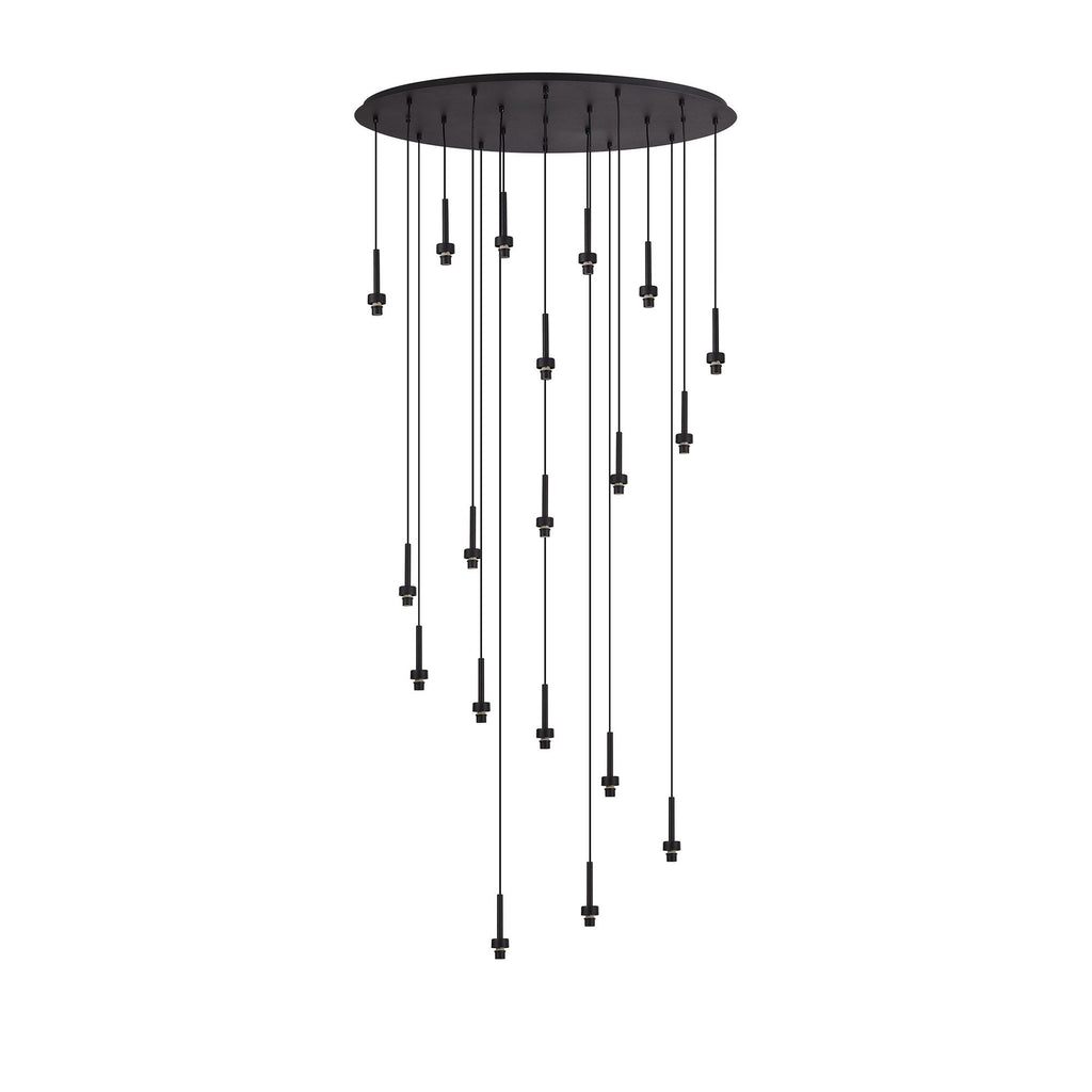 NL90519 Iona 19 Light Oval Pendant Satin Black