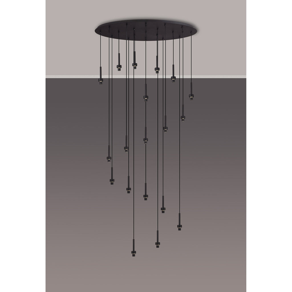 NL90519 Iona 19 Light Oval Pendant Satin Black