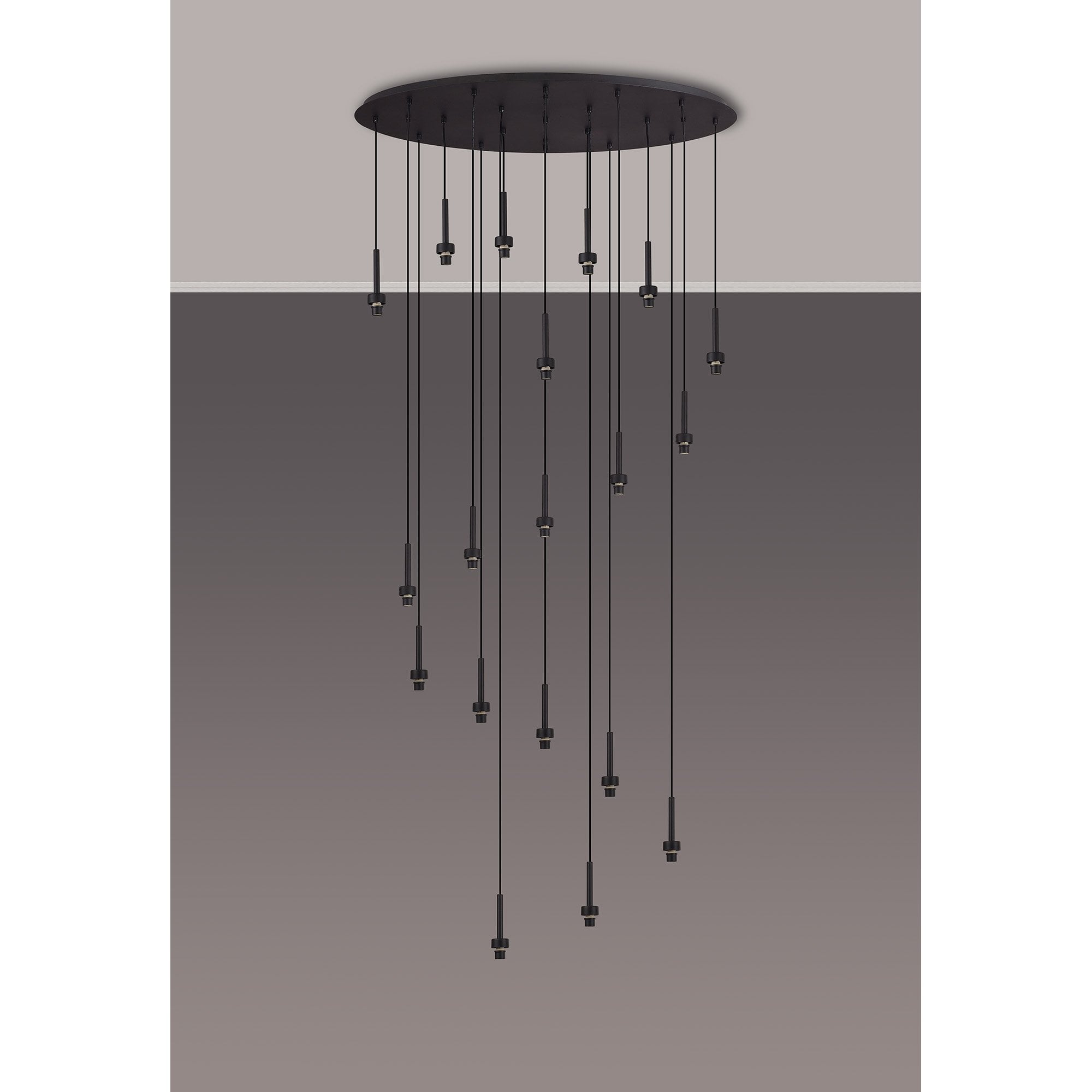 NL90519 Iona 19 Light Oval Pendant Satin Black