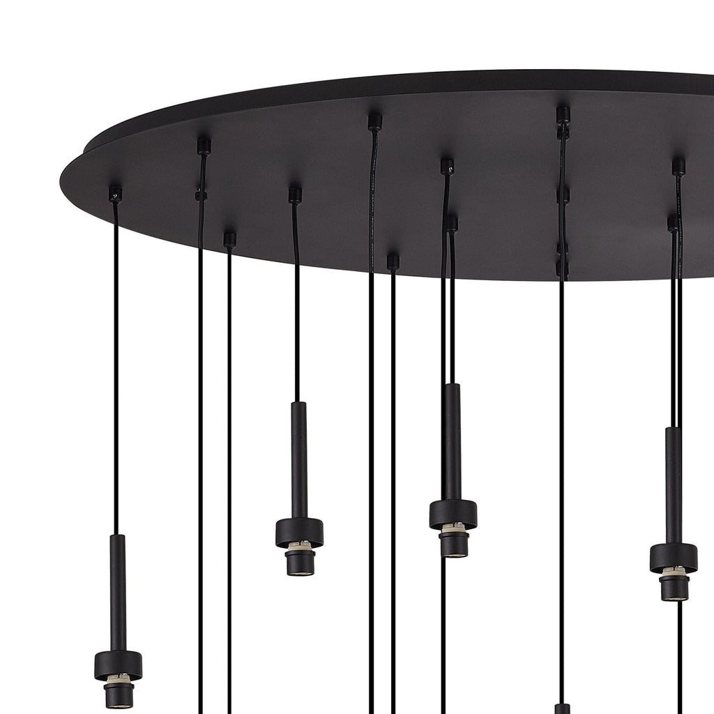 NL90519 Iona 19 Light Oval Pendant Satin Black