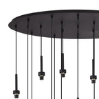 NL90519 Iona 19 Light Oval Pendant Satin Black