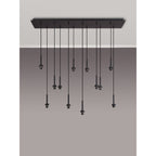 NL92649 Iona 12 Light Linear Pendant Satin Black