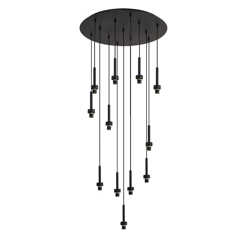 NL92659 Iona 13 Light Round Pendant Satin Black