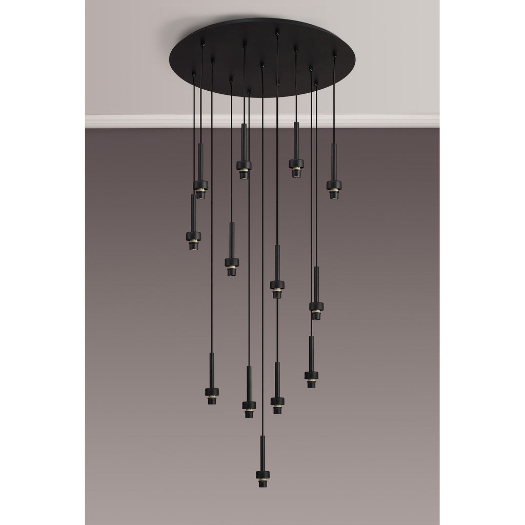NL92659 Iona 13 Light Round Pendant Satin Black