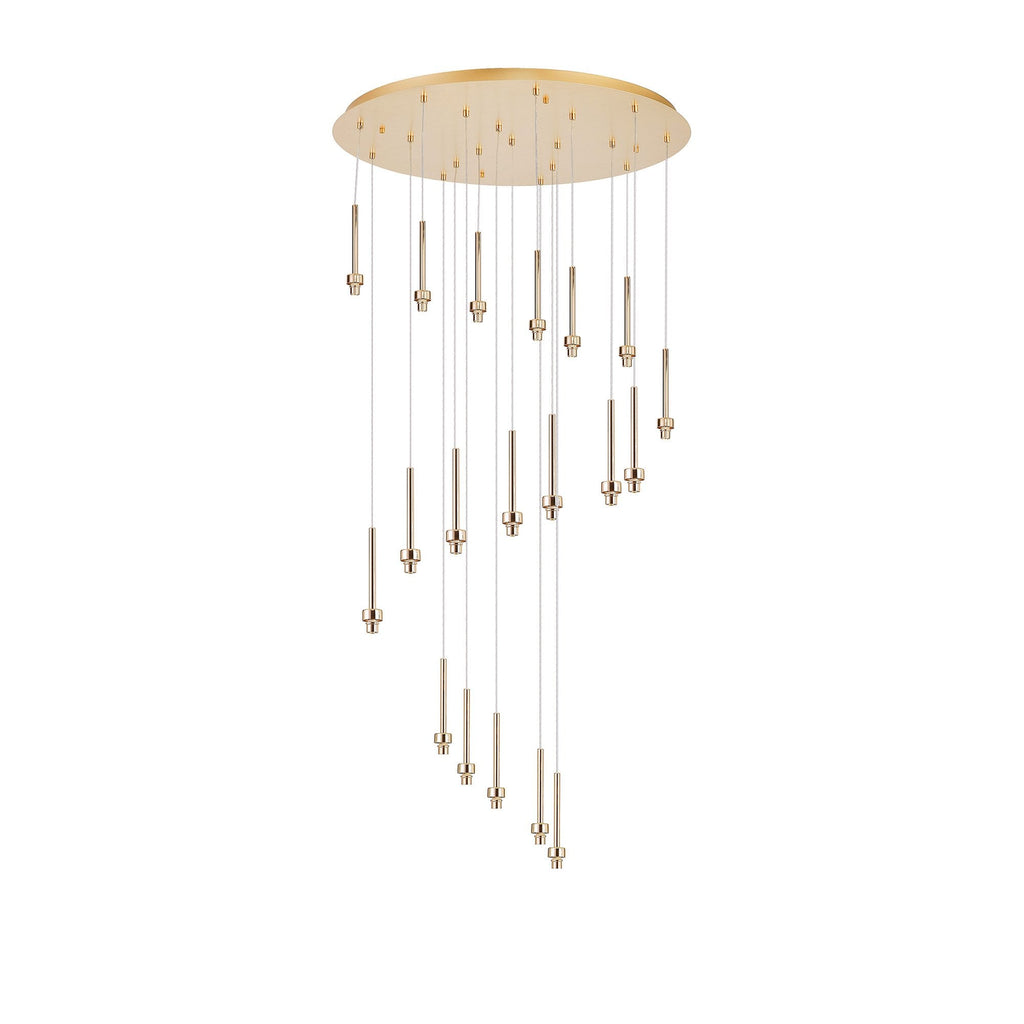 NL92669 Iona 19 Light Round Pendant French Gold Matt Gold