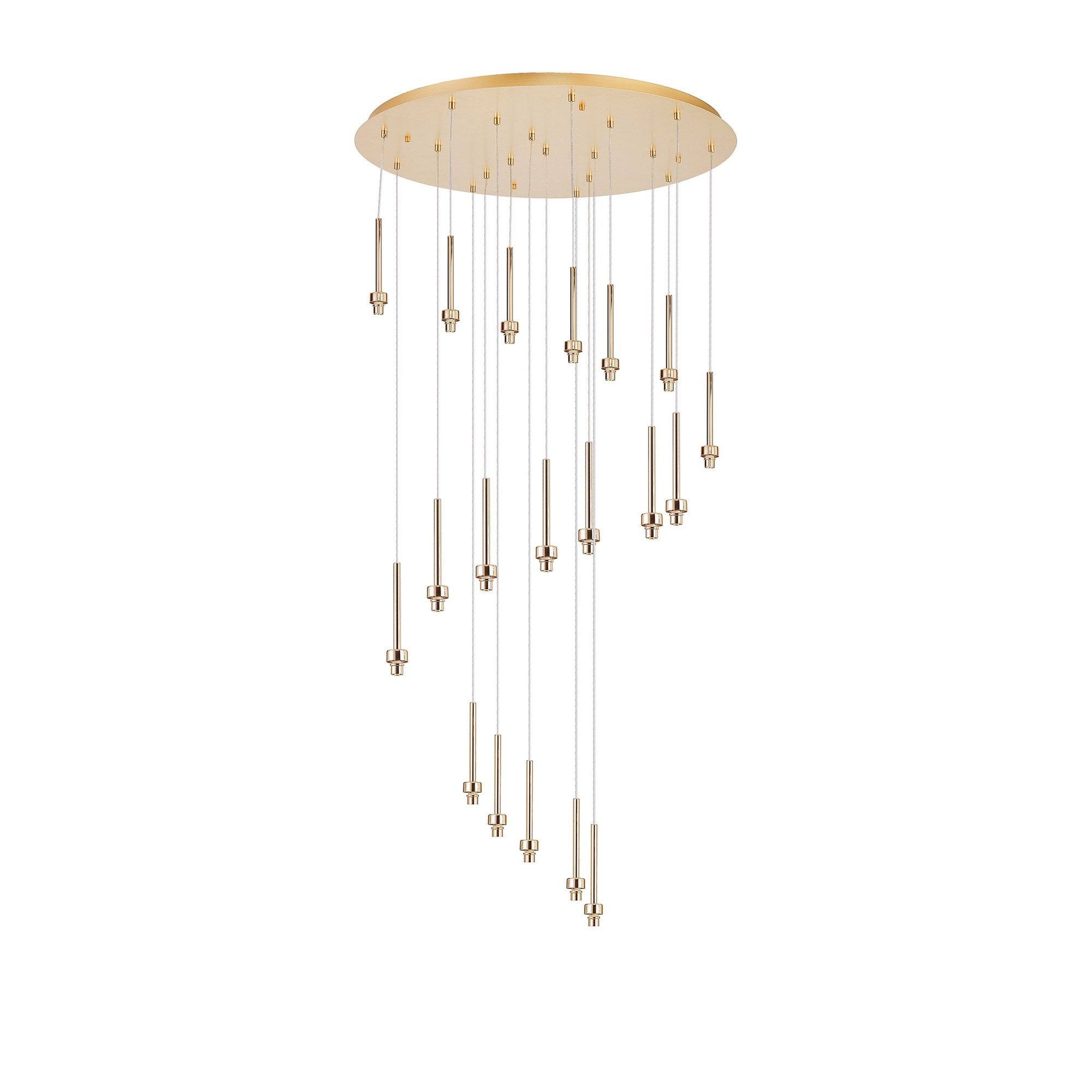 NL92669 Iona 19 Light Round Pendant French Gold Matt Gold