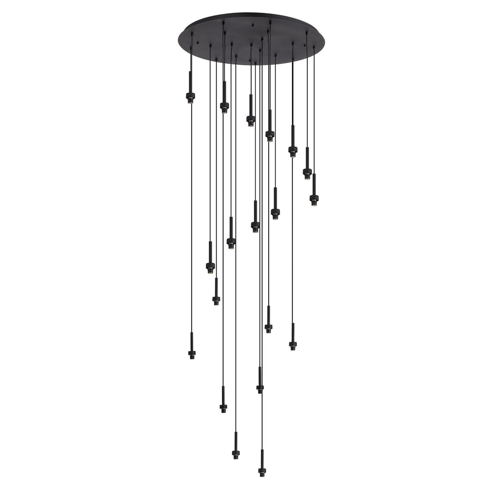 NL92679 Iona 19 Light Round Pendant Satin Black