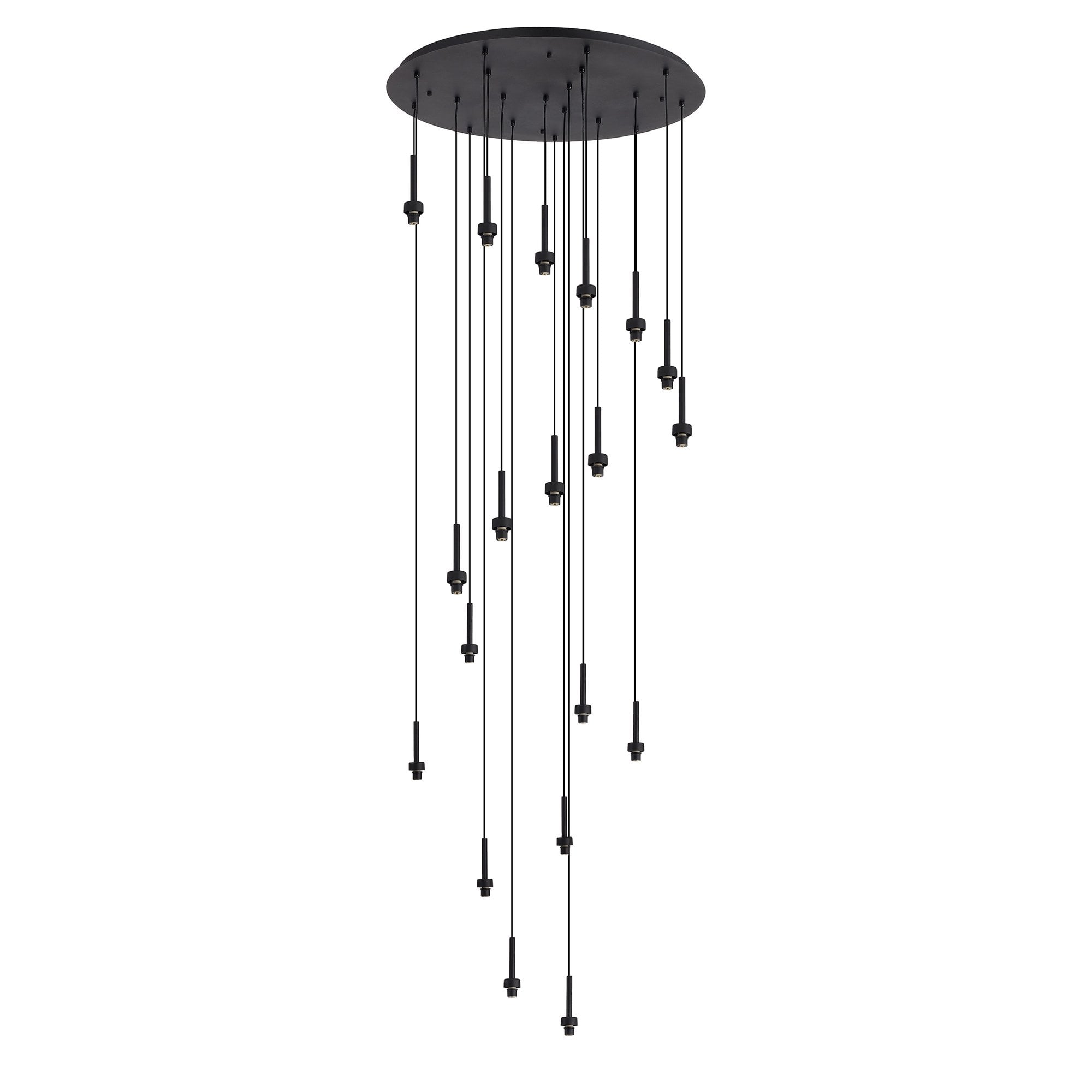 NL92679 Iona 19 Light Round Pendant Satin Black