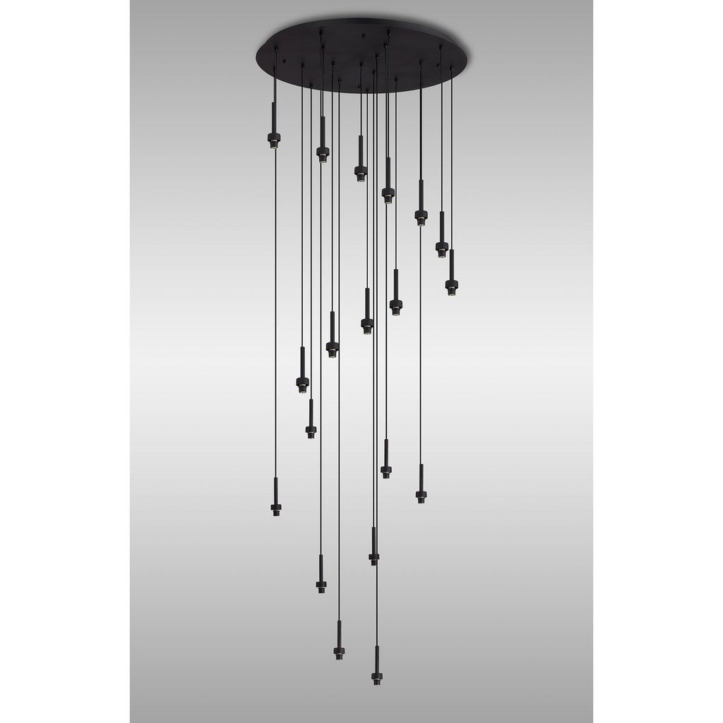 NL92679 Iona 19 Light Round Pendant Satin Black