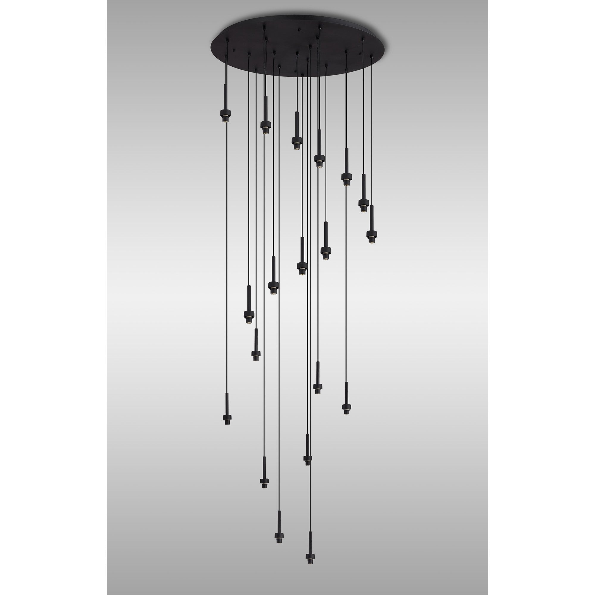 NL92679 Iona 19 Light Round Pendant Satin Black