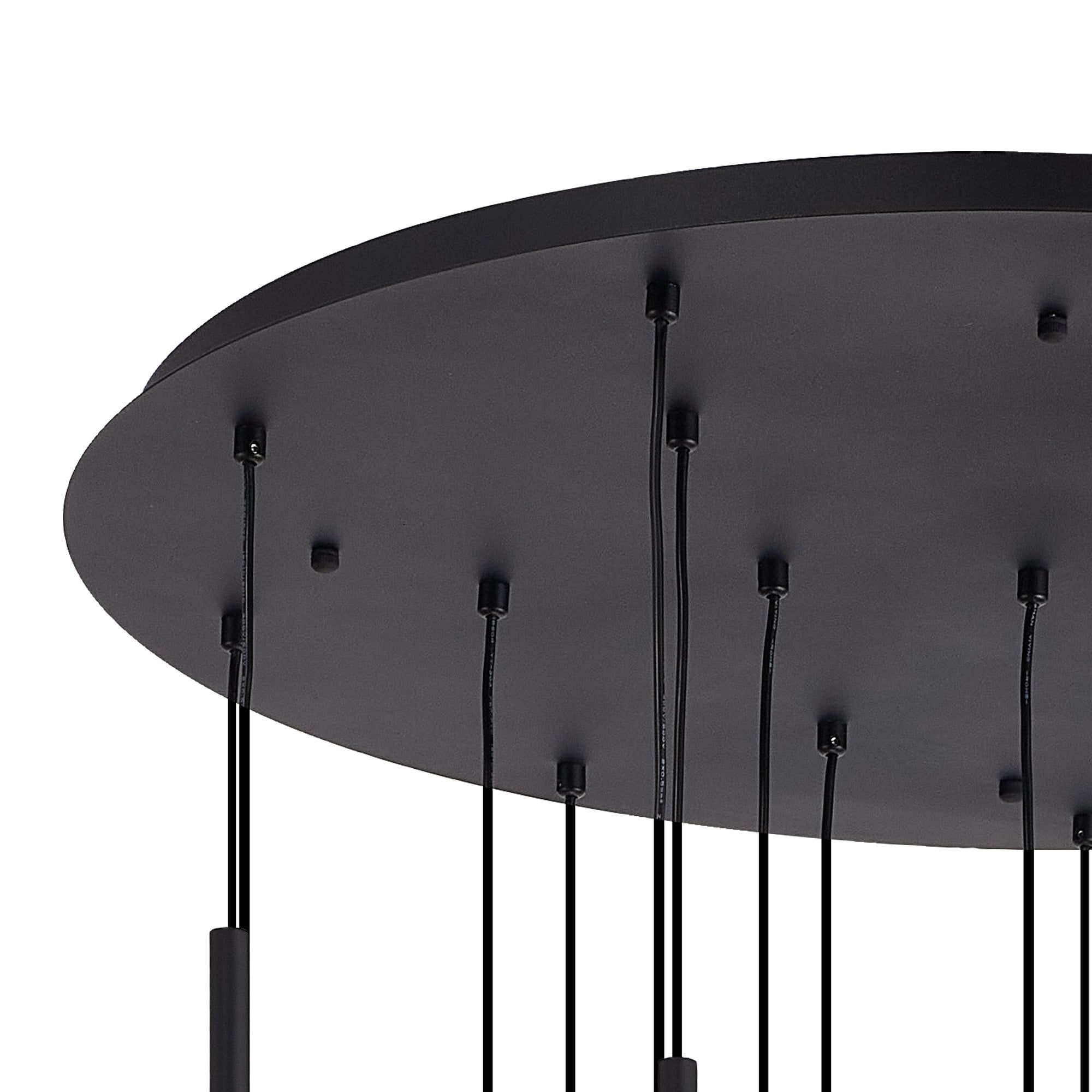 NL92679 Iona 19 Light Round Pendant Satin Black