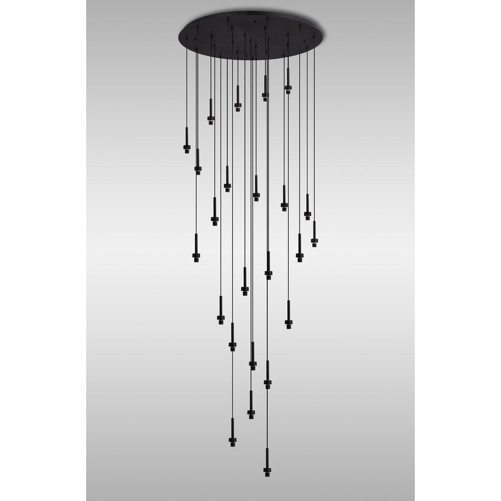 NL92699 Iona 24 Light Round Pendant Satin Black