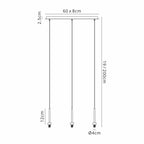 NL92719 Iona 3 Light Linear Pendant Satin Black