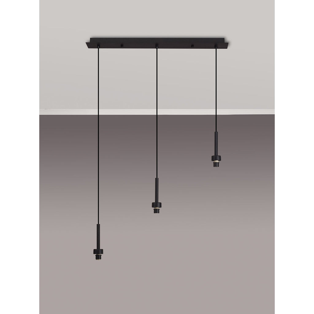 NL92719 Iona 3 Light Linear Pendant Satin Black
