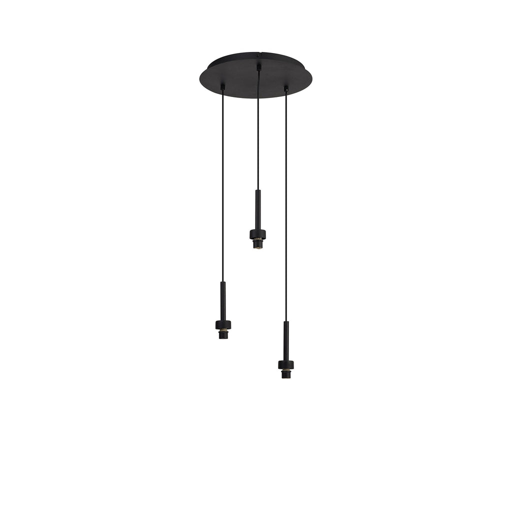 NL92729 Iona 3 Light Round Pendant Satin Black