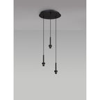 NL92729 Iona 3 Light Round Pendant Satin Black