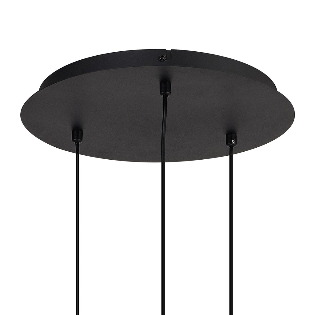 NL92729 Iona 3 Light Round Pendant Satin Black