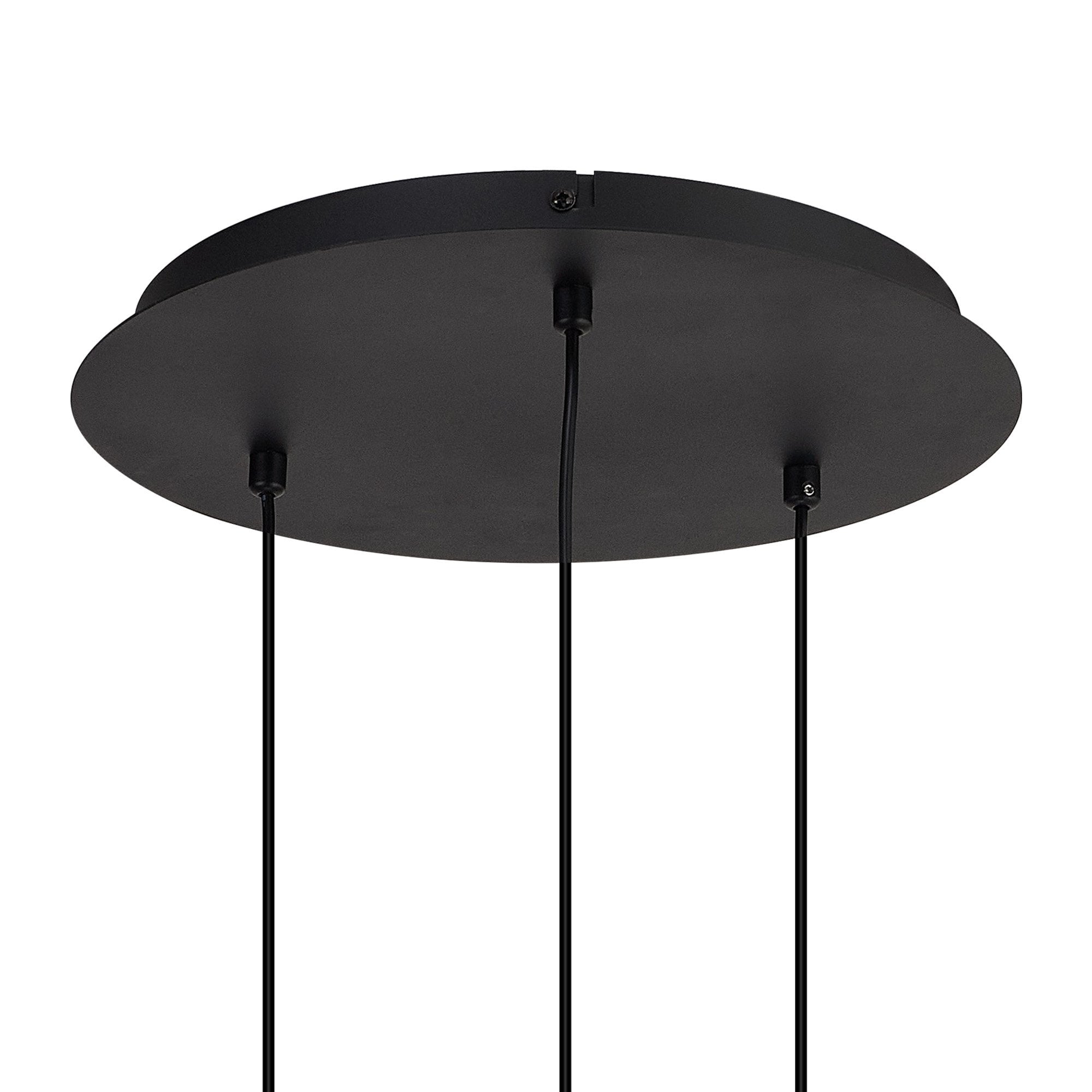 NL92729 Iona 3 Light Round Pendant Satin Black
