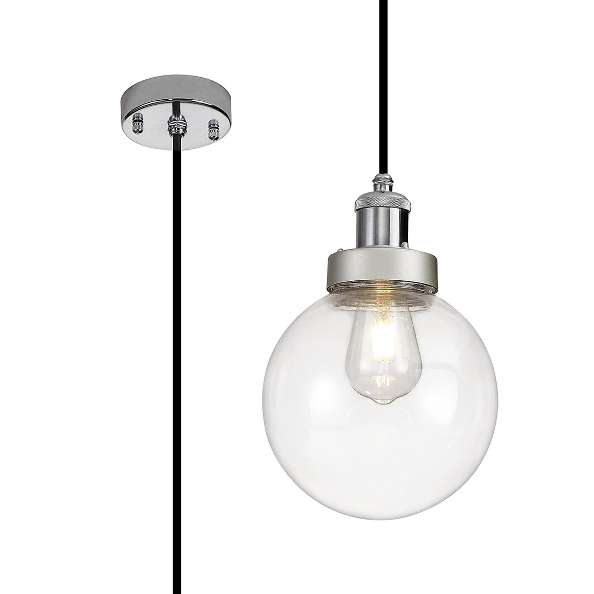 Julia 1 Light Outdoor Pendant Titanium Silver Polished Chrome
