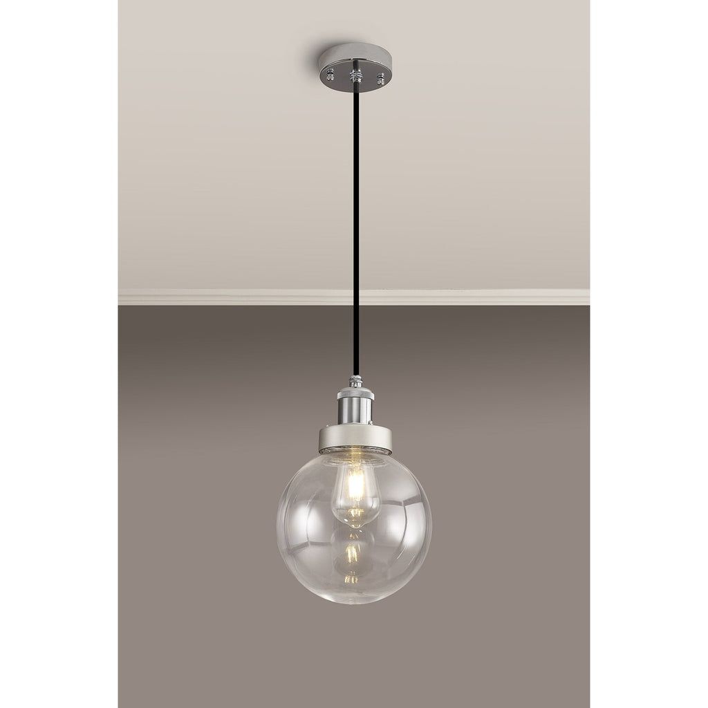 NL92639 Julia 1 Light Outdoor Pendant Titanium Silver Polished Chrome