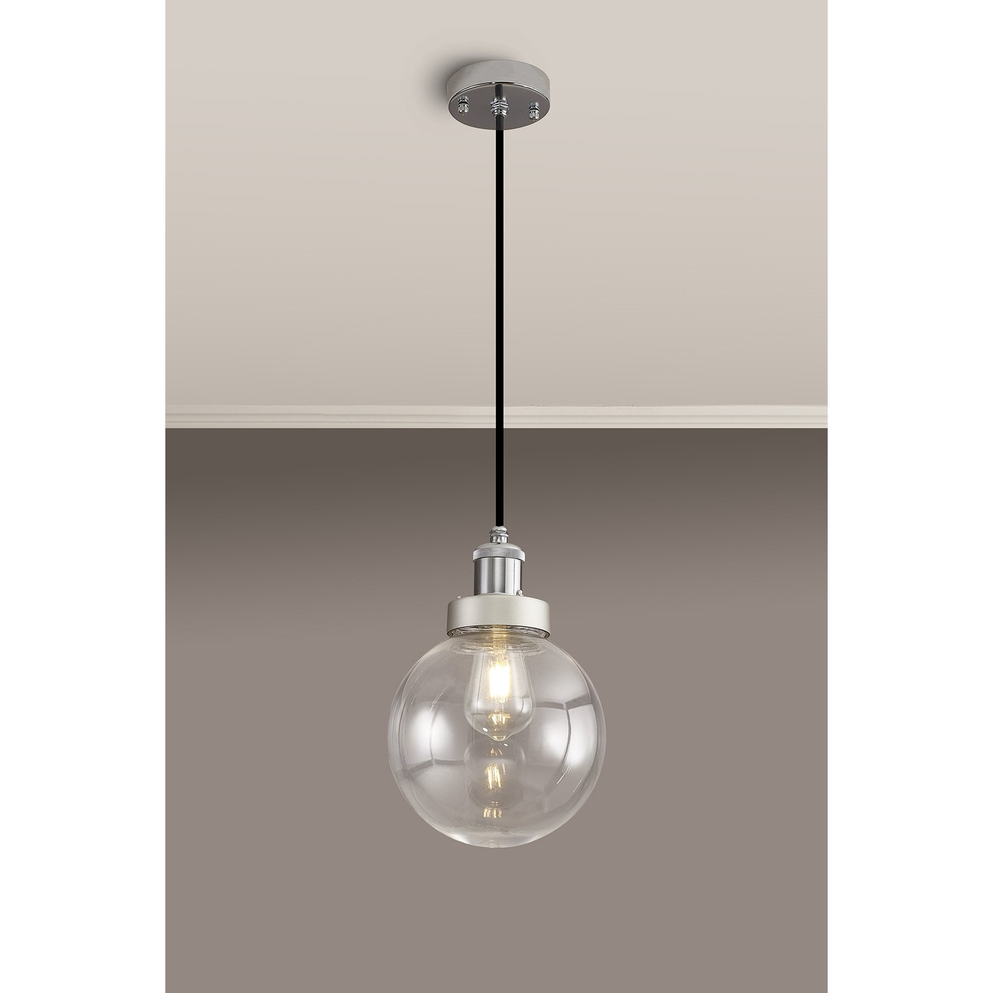 Julia 1 Light Outdoor Pendant Titanium Silver Polished Chrome
