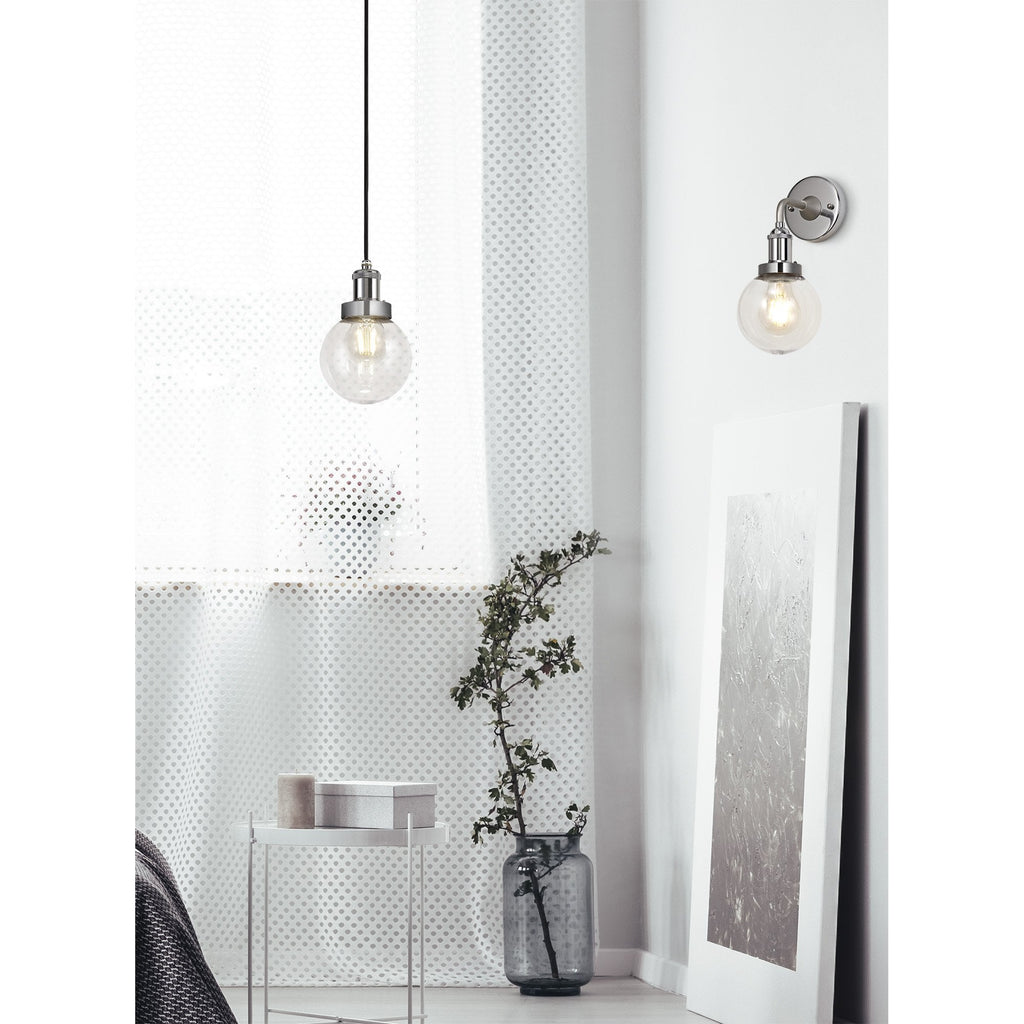 NL92639 Julia 1 Light Outdoor Pendant Titanium Silver Polished Chrome