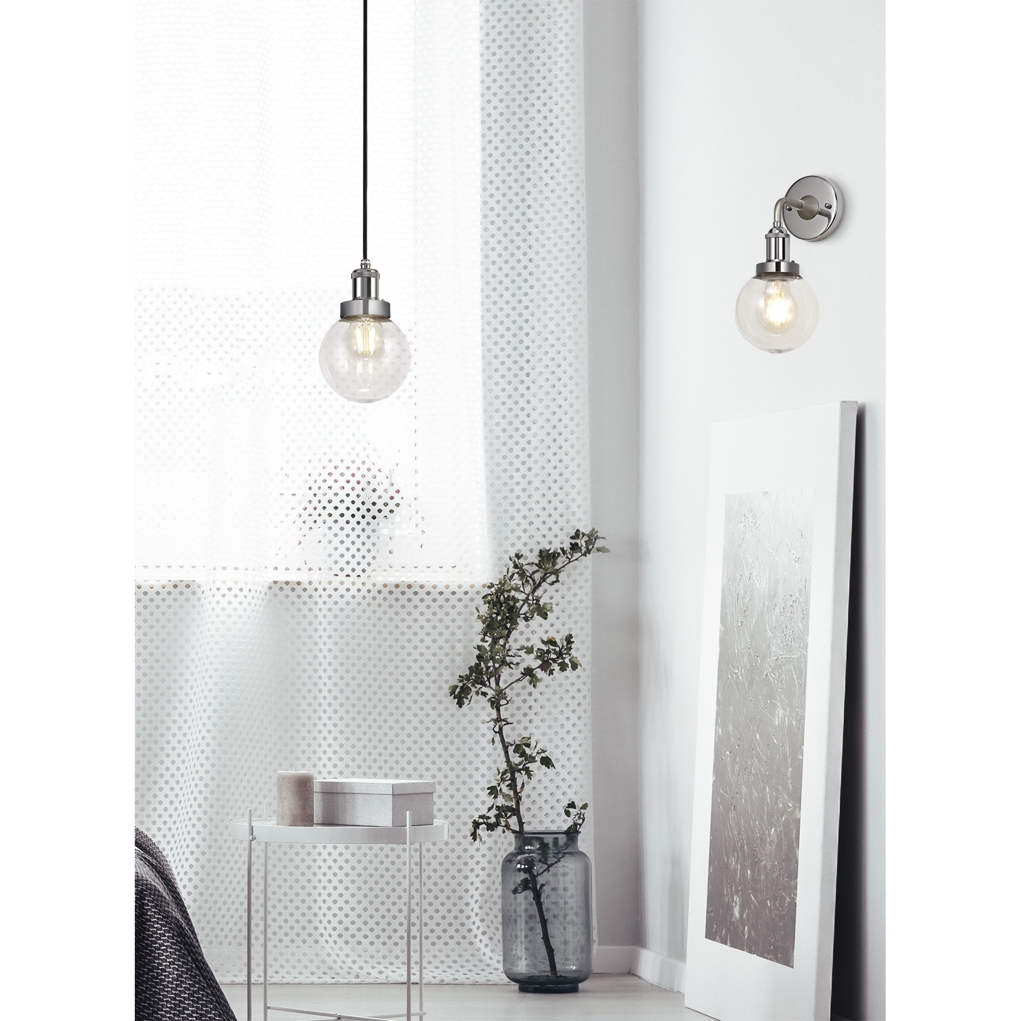 Julia 1 Light Outdoor Pendant Titanium Silver Polished Chrome