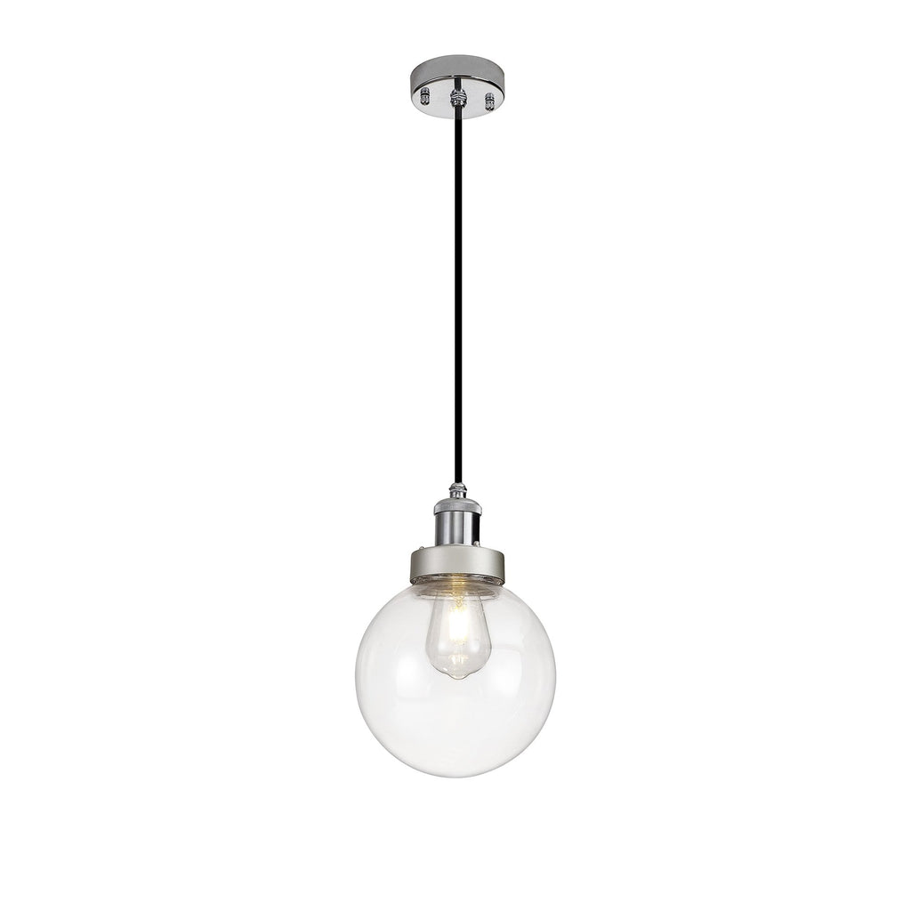 NL92639 Julia 1 Light Outdoor Pendant Titanium Silver Polished Chrome