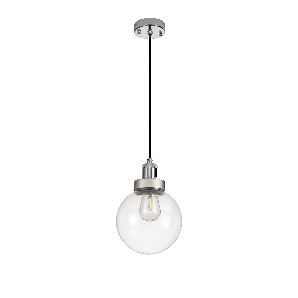 NL92639 Julia 1 Light Outdoor Pendant Titanium Silver Polished Chrome