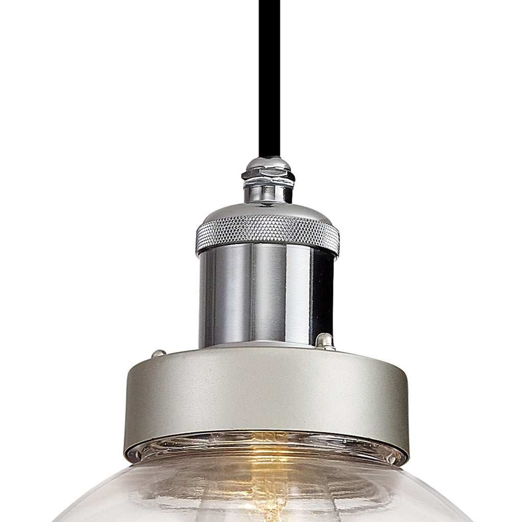 NL92639 Julia 1 Light Outdoor Pendant Titanium Silver Polished Chrome