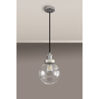 NL92639 Julia 1 Light Outdoor Pendant Titanium Silver Polished Chrome