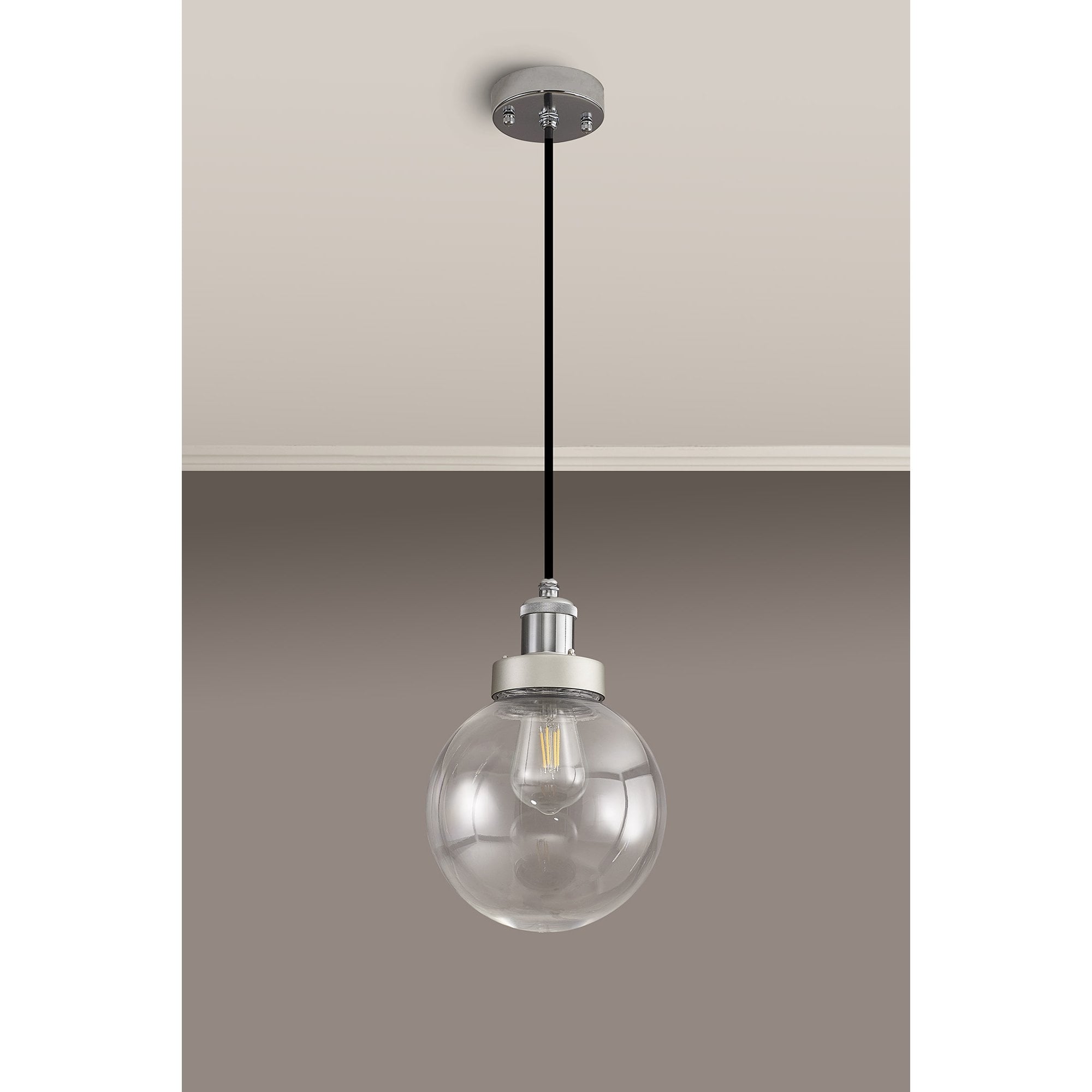 Julia 1 Light Outdoor Pendant Titanium Silver Polished Chrome