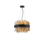 NL9498BL/AM9 Kaffer 10 Light Round Pendant Satin Black Amber
