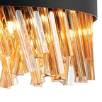 NL9498BL/AM9 Kaffer 10 Light Round Pendant Satin Black Amber
