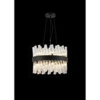 NL9498BL/CL9 Kaffer 10 Light Round Pendant Satin Black Clear
