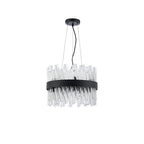 NL9498BL/CL9 Kaffer 10 Light Round Pendant Satin Black Clear