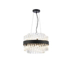 NL9498BL/CL9 Kaffer 10 Light Round Pendant Satin Black Clear