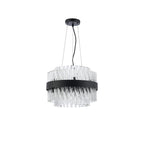 NL9498BL/CL9 Kaffer 10 Light Round Pendant Satin Black Clear