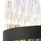 NL9498BL/CL9 Kaffer 10 Light Round Pendant Satin Black Clear