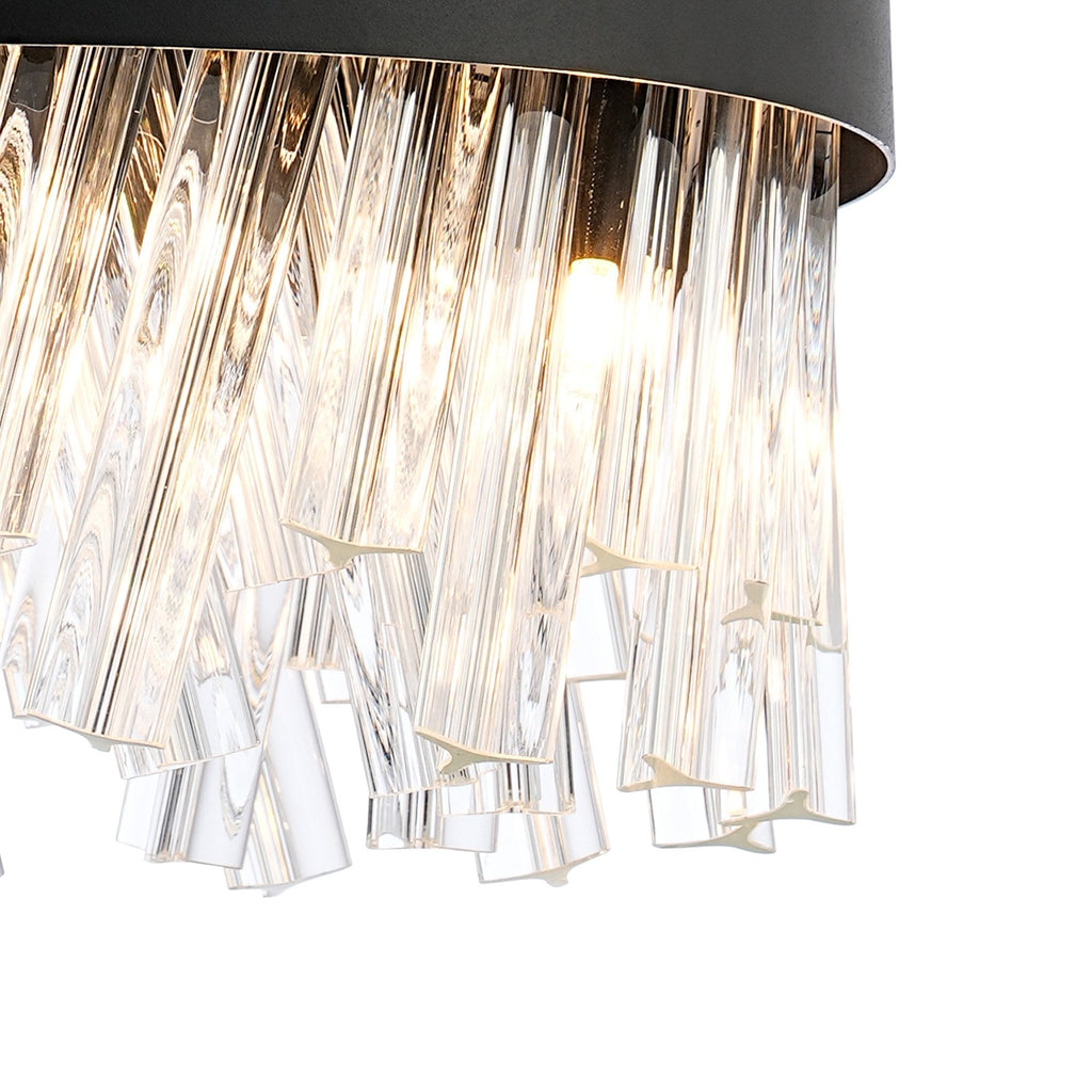 NL9498BL/CL9 Kaffer 10 Light Round Pendant Satin Black Clear