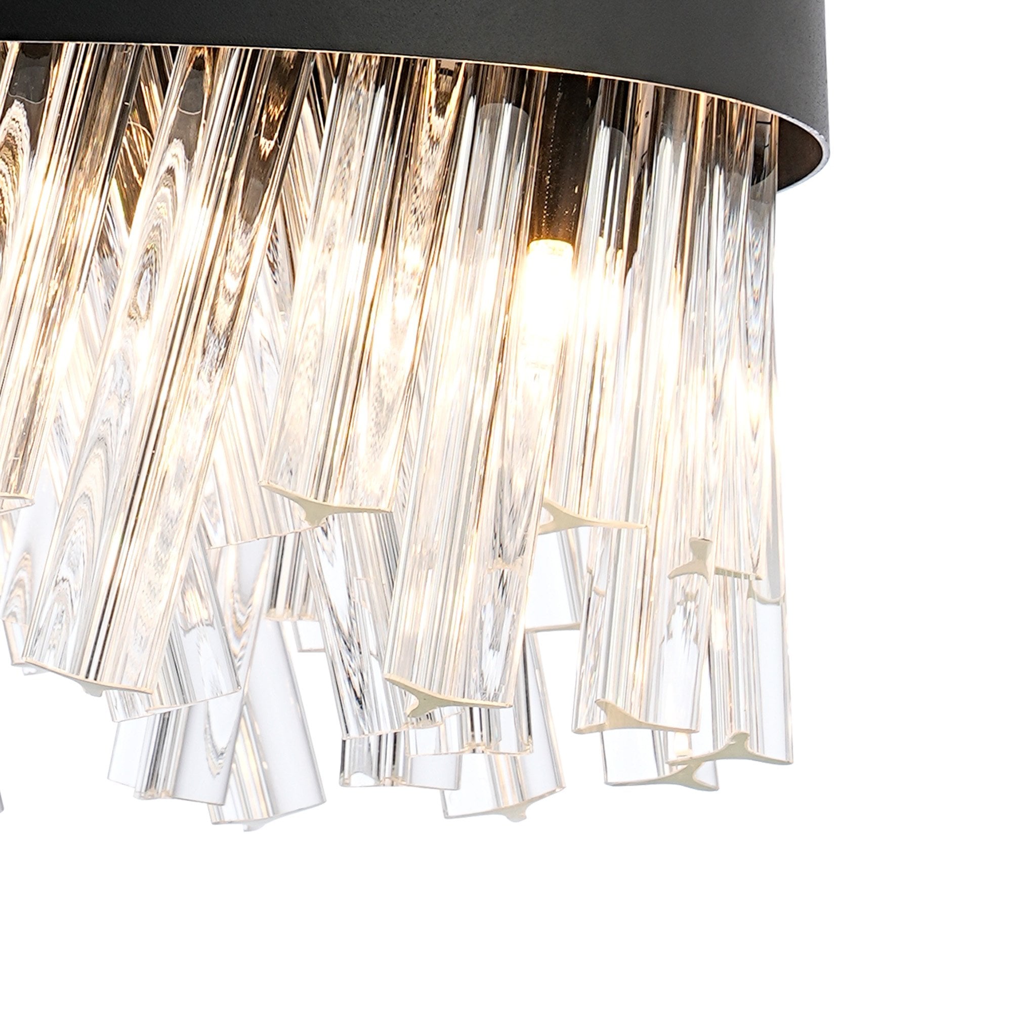 NL9498BL/CL9 Kaffer 10 Light Round Pendant Satin Black Clear