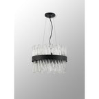 NL9498BL/CL9 Kaffer 10 Light Round Pendant Satin Black Clear