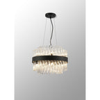 NL9498BL/CL9 Kaffer 10 Light Round Pendant Satin Black Clear