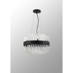 NL9498BL/CL9 Kaffer 10 Light Round Pendant Satin Black Clear